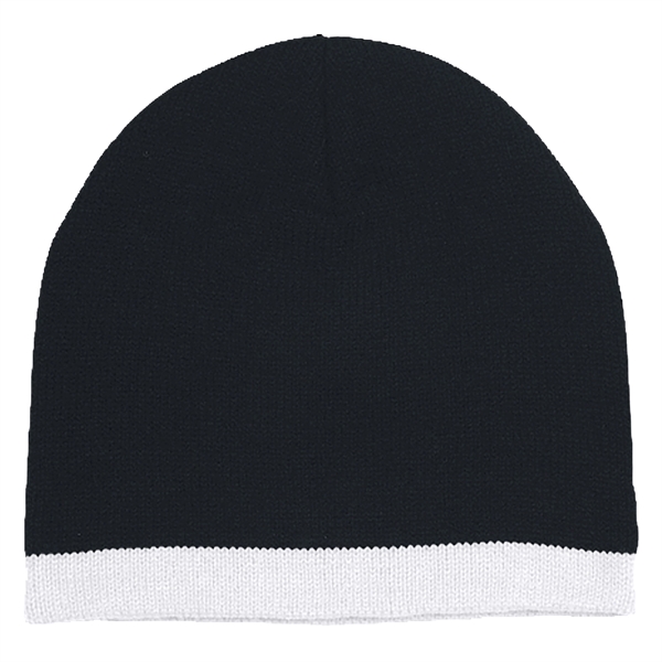 Knit Beanie with Stripe.  100% Acrylic.  One Size Fits... from ASI 61125 Hit Promotional Products / Hit®