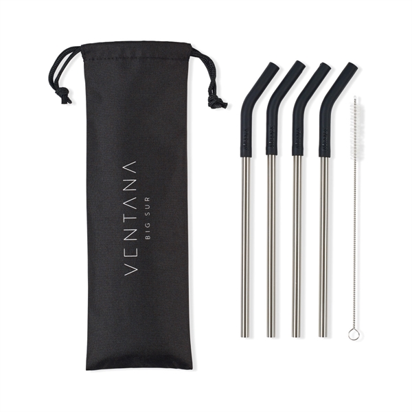 Pack of four 0.25" x 9.5" x 0.25" stainless steel straws... from ASI 56070 Gemline / Gemline®