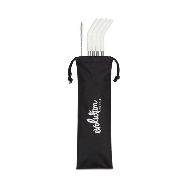 Pack of four 0.25" x 9.5" x 0.25" stainless steel straws... from ASI 56070 Gemline / Gemline®