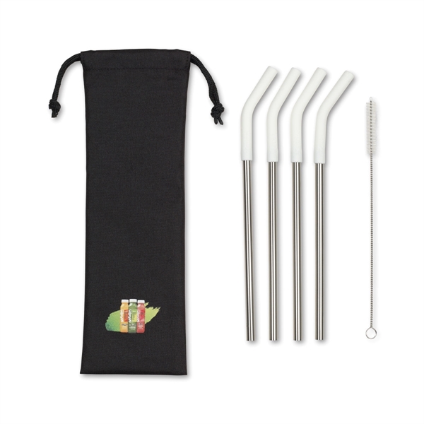 Pack of four 0.25" x 9.5" x 0.25" stainless steel straws... from ASI 56070 Gemline / Gemline®