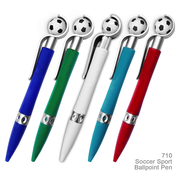 Soccer Ball Sports Ballpoint Pen With Spinning Ball - Ready Inventory... from ASI 45100 Chulani Promotional Products, Inc / Competitive Edge Innovations/Chulani