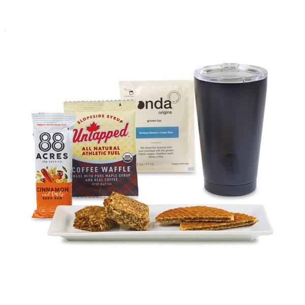 Gift set with 8.5" x  3.5" 16-ounce steel tumbler, coffee... from ASI 56070 Gemline