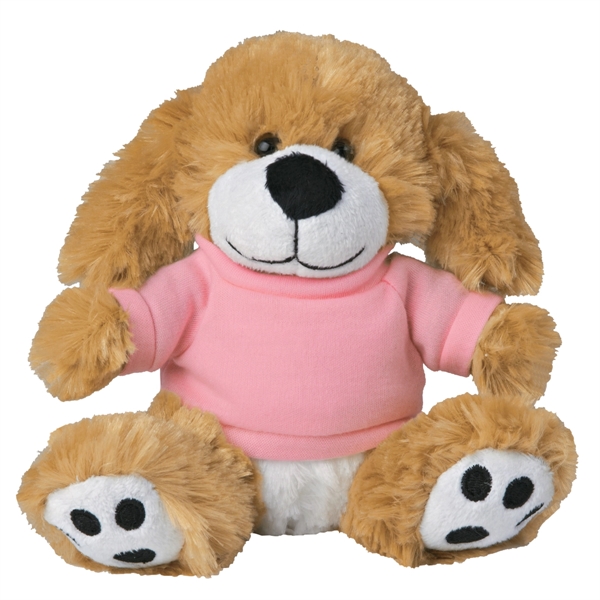 6" plush dog stuffed toy with customizable t-shirts, hoodies or bandanas.... from ASI 61125 Hit Promotional Products