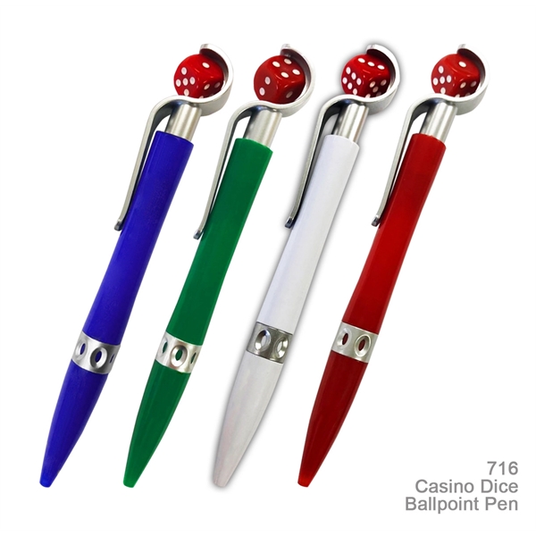 Casino Dice Ballpoint Pen - Ready Inventory in New Jersey -... from ASI 45100 Chulani Promotional Products, Inc / Competitive Edge Innovations/Chulani