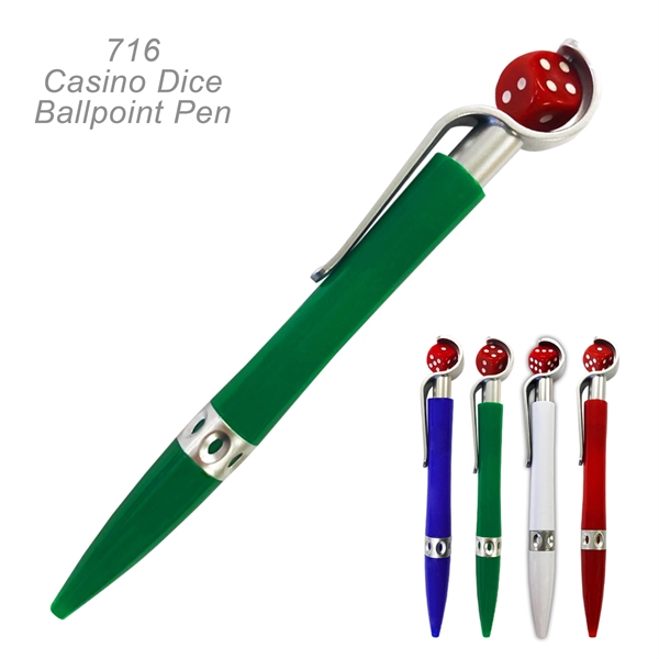 Casino Dice Ballpoint Pen - Ready Inventory in New Jersey -... from ASI 45100 Chulani Promotional Products, Inc / Competitive Edge Innovations/Chulani