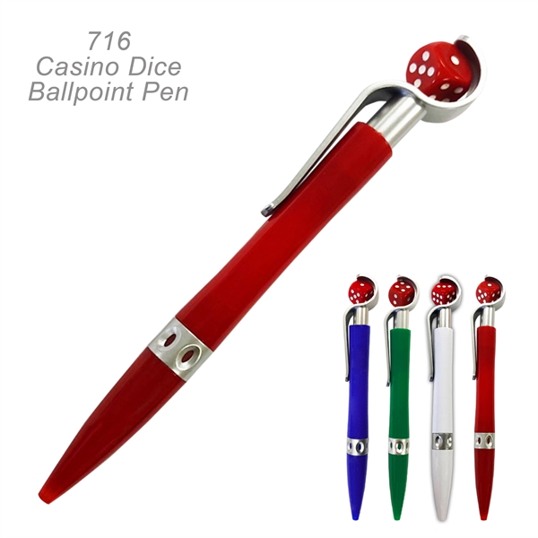 Casino Dice Ballpoint Pen - Ready Inventory in New Jersey -... from ASI 45100 Chulani Promotional Products, Inc / Competitive Edge Innovations/Chulani