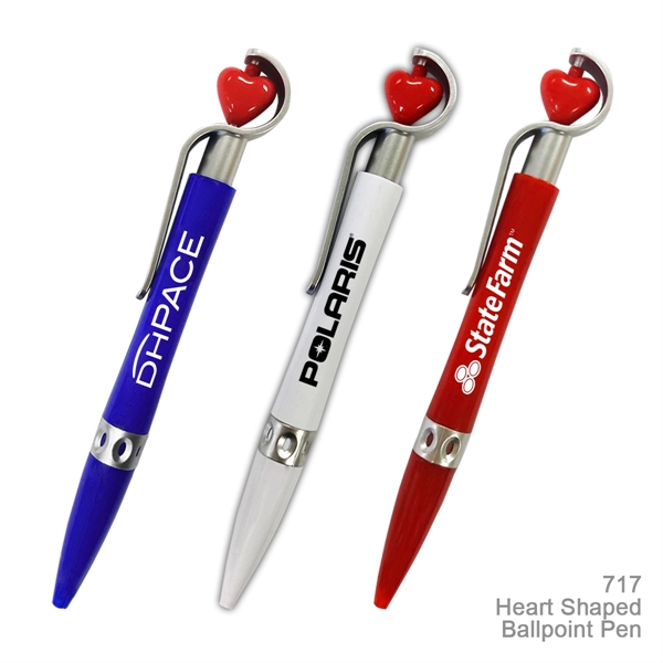 Heart Ballpoint Pen With Spinning Ball - Ready Inventory in New... from ASI 45100 Chulani Promotional Products, Inc / Competitive Edge Innovations/Chulani