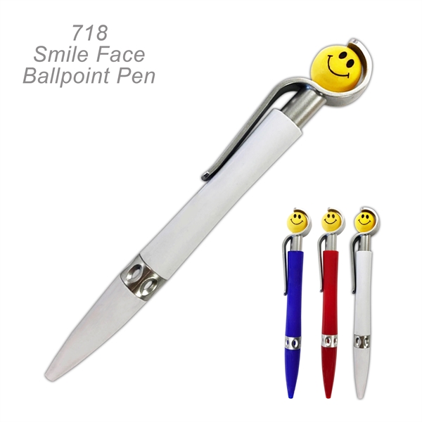 Smile Face Ballpoint Pen With Spinning Ball - Ready Inventory in... from ASI 45100 Chulani Promotional Products, Inc / Competitive Edge Innovations/Chulani