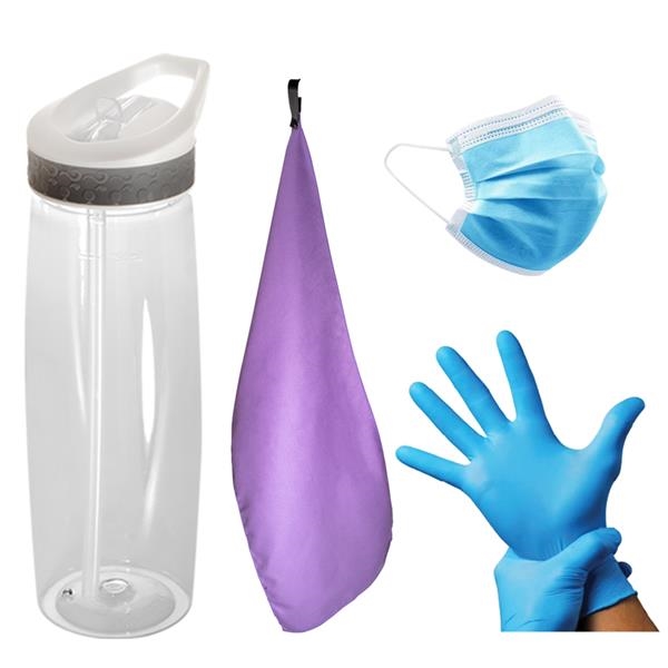 Social Distancing Fitness Kit (Canadian Friendly) includes a mask, gloves, water... from ASI 34063 alphabroder