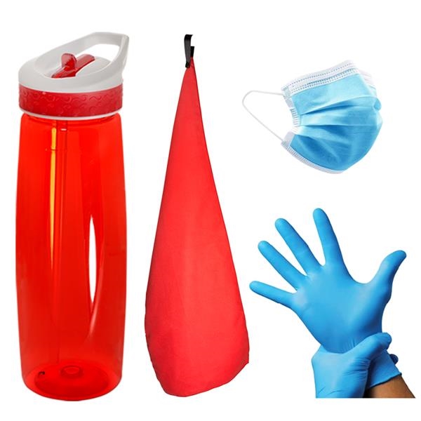 Social Distancing Fitness Kit (Canadian Friendly) includes a mask, gloves, water... from ASI 34063 alphabroder