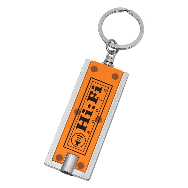 Rectangular LED keychain, batteries included, high power light beam.... from ASI 61125 Hit Promotional Products / Hit®