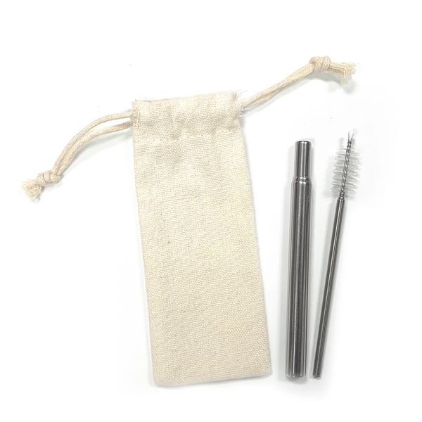 Stainless steel straw and brush set in a pouch... from ASI 98766 Yanlee Trading Co Ltd / Delite Promotional Products