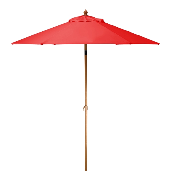 7' Steel Market Umbrella; includes 6 panels, wood-grain finished steel frame... from ASI 76730 Peerless Umbrella Co Inc