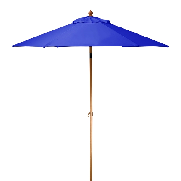 7' Steel Market Umbrella; includes 6 panels, wood-grain finished steel frame... from ASI 76730 Peerless Umbrella Co Inc