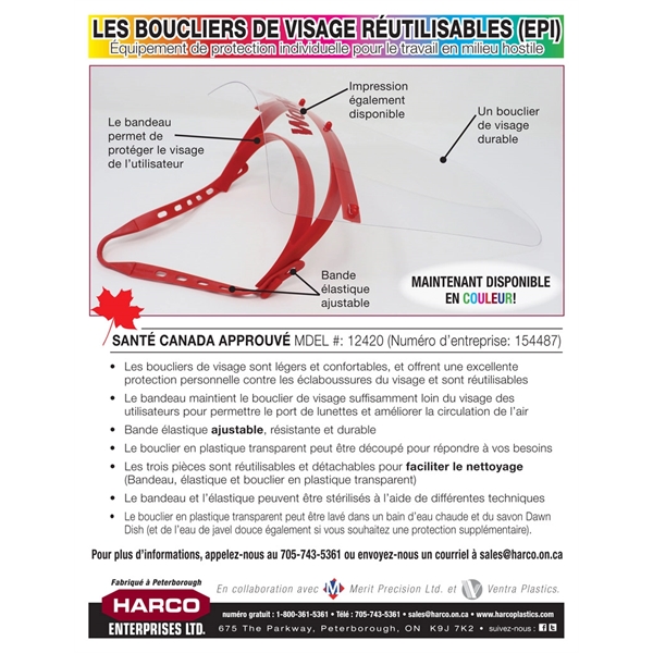 PPE Face Shields - reusable, lightweight, comfortable & adjustable... from ASI 59683 Harco Enterprises LTD / Harco Enterprises