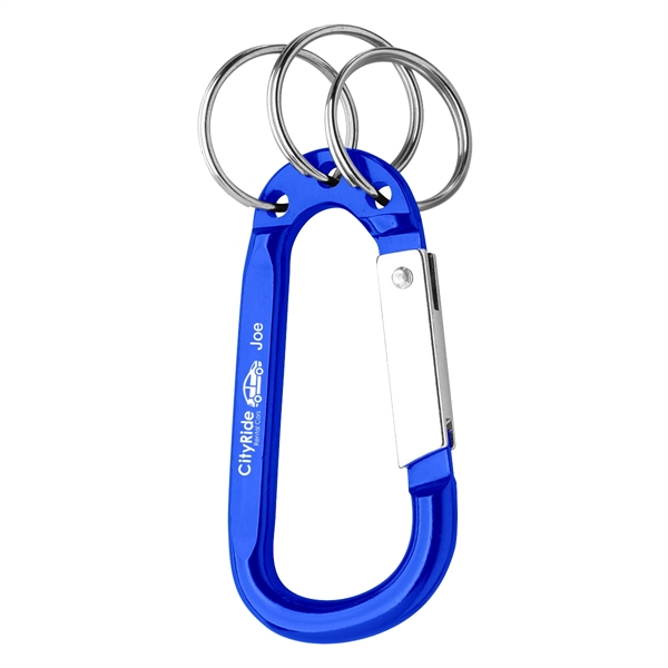 3" carabiner available in multiple colors with three split ring attachments.... from ASI 61125 Hit Promotional Products / Hit®