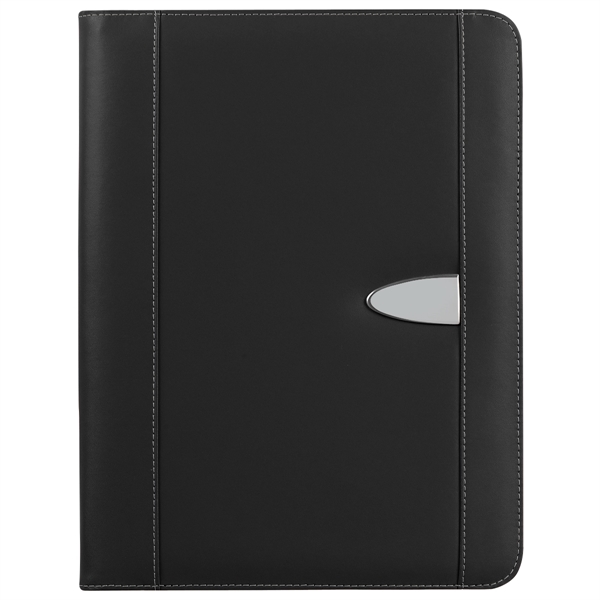Bonded leather 8 1/2" x 11" zipper portfolio with calculator.... from ASI 61125 Hit Promotional Products / Hit®