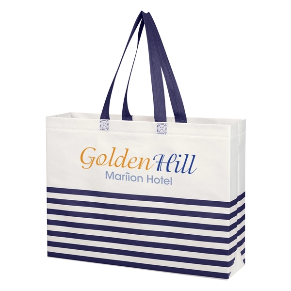Nonwoven, coated, water resistant polypropylene tote bag with heat sealed seams... from ASI 61125 Hit Promotional Products / Hit®