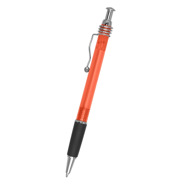 Wired plunger action pen with rubber grip for writing comfort and... from ASI 61125 Hit Promotional Products / Hit®
