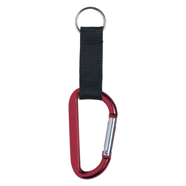 8mm Carabiner With 2 1/2" Strap And Split Ring... from ASI 61125 Hit Promotional Products / Hit®