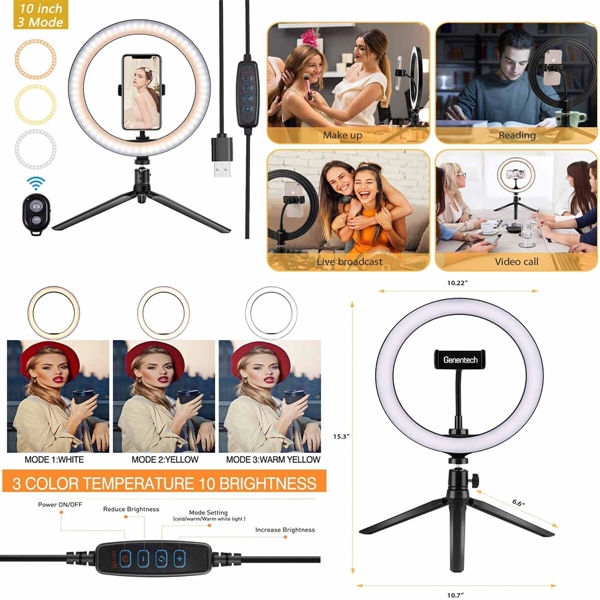 Home Streaming Studio with 10" Light & Tripod... from ASI 79909 Promotek