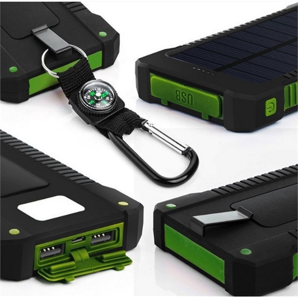 Portable Solar Charger Bank 8000mAh with LED light, SOS mode, carabiner... from ASI 72657 Active Life Promo / Active Life