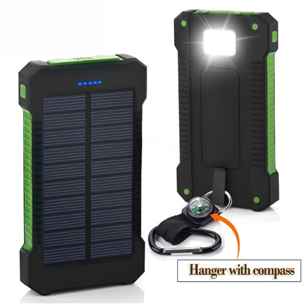 Portable Solar Charger Bank 8000mAh with LED light, SOS mode, carabiner... from ASI 72657 Active Life Promo / Active Life