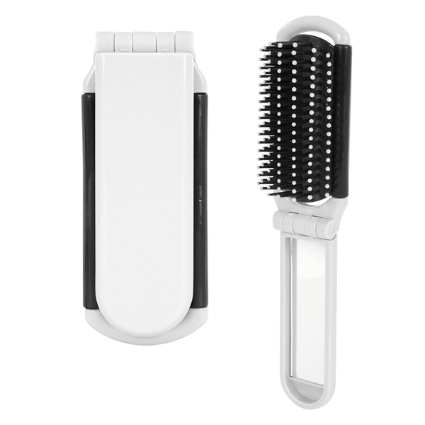 Folding brush and mirror.... from ASI 61125 Hit Promotional Products / Hit®