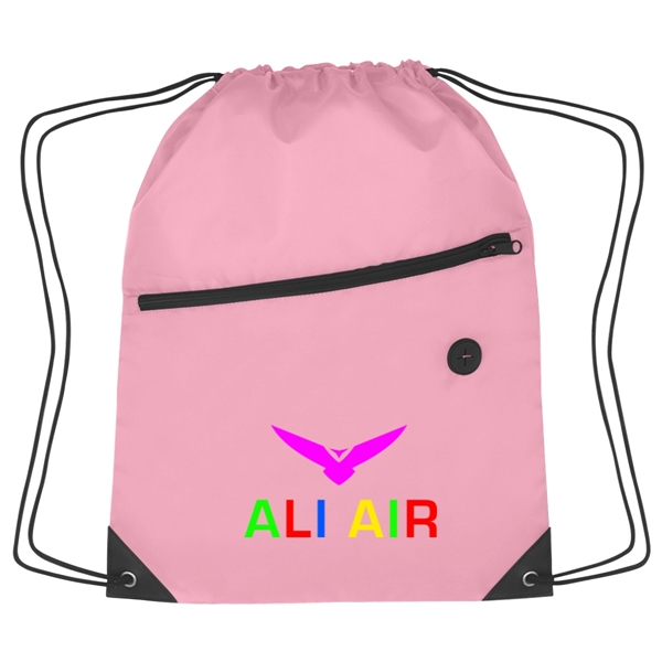 Sports pack with drawstring closure and large front zippered pocket.... from ASI 61125 Hit Promotional Products / Hit®