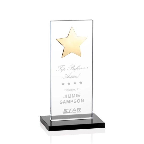 This illustrious Starfire Crystal award stands upright on an elegant Ebony... from ASI 84592 St Regis Group / St Regis