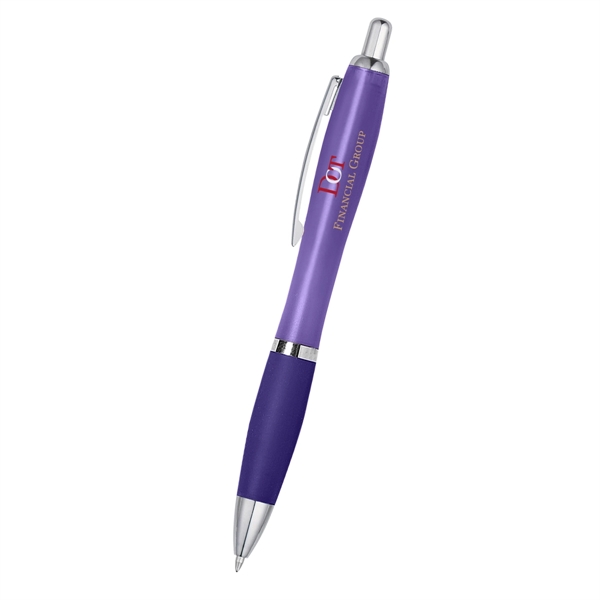 Ballpoint pen with plunger action and rubberized grip.... from ASI 61125 Hit Promotional Products / Hit®