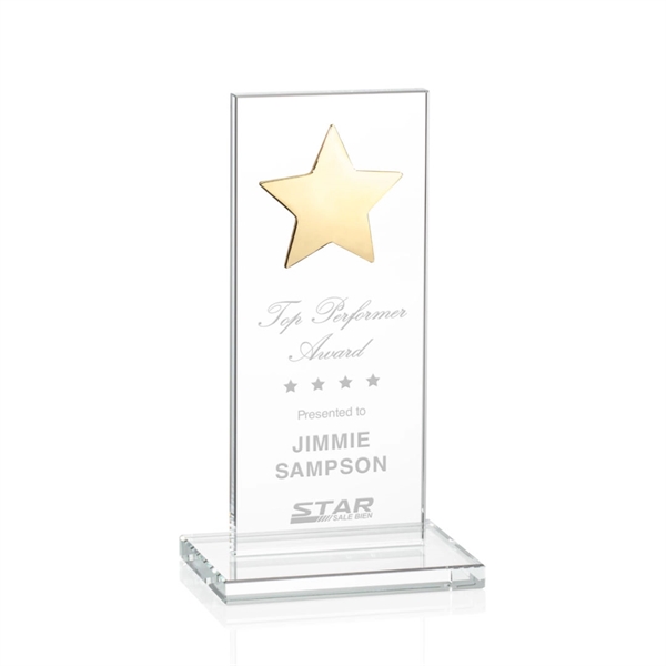 This illustrious Starfire Crystal award stands upright on an elegant Starfire... from ASI 84592 St Regis Group / St Regis