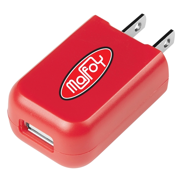Rectangular UL Listed USB A/C Adapter charges fast and efficiently at... from ASI 61125 Hit Promotional Products / Hit®