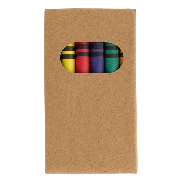 6-piece crayon set with black, blue, green, orange, red and yellow... from ASI 61125 Hit Promotional Products / Hit®