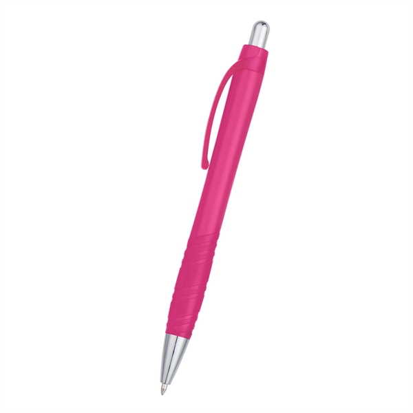 Pen with plunger action button and smooth rubber finish... from ASI 61125 Hit Promotional Products / Hit®