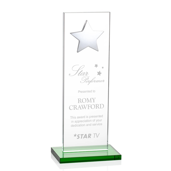 This illustrious Starfire Crystal award stands upright on an elegant Emerald... from ASI 84592 St Regis Group / St Regis