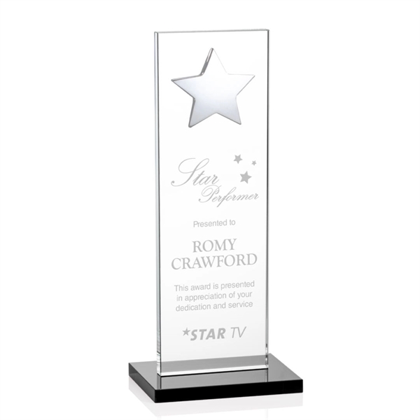 This illustrious Starfire Crystal award stands upright on an elegant Ebony... from ASI 84592 St Regis Group / St Regis