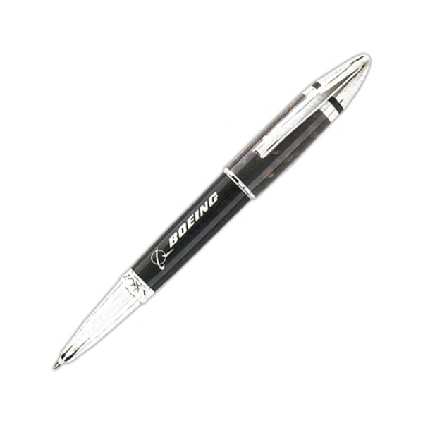 Solid brass twist action ballpoint pen with black ink, crushed seashell-like... from ASI 90859 Tempo Industries Inc / TimeNet