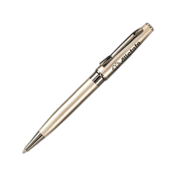 Brass ballpoint twist action pen with chrome trim and a modern... from ASI 90859 Tempo Industries Inc / Tempoline TimeNet