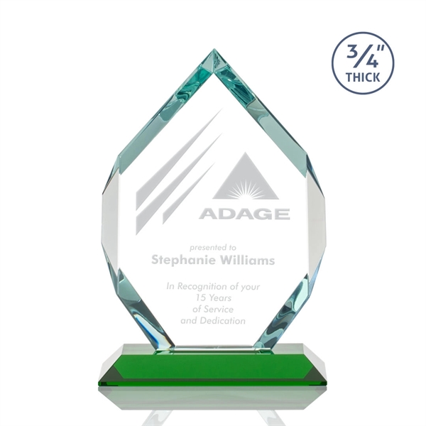 Starfire diamond shape award on green base.... from ASI 84592 St Regis Group / St Regis