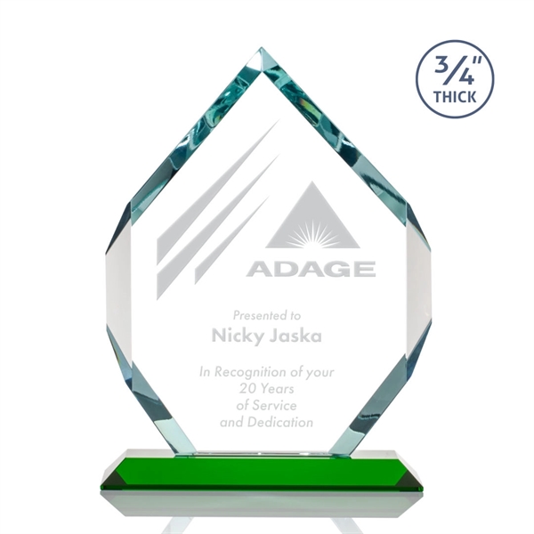 Starfire diamond shape award on green base.... from ASI 84592 St Regis Group / St Regis