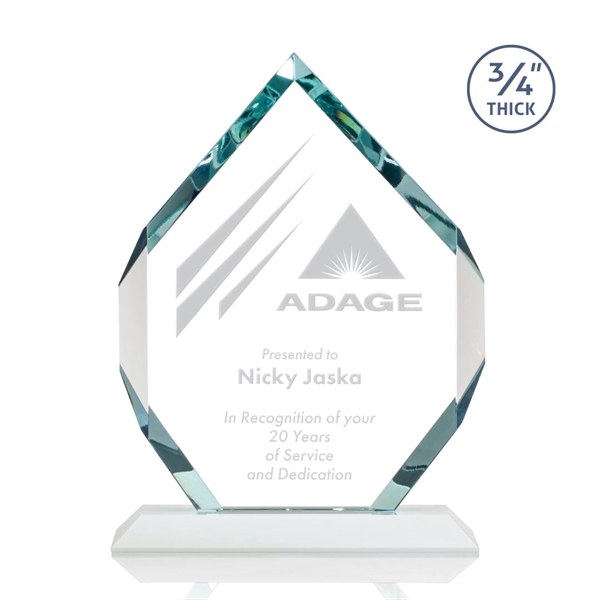 Starfire diamond shape award on white base.... from ASI 84592 St Regis Group / St Regis