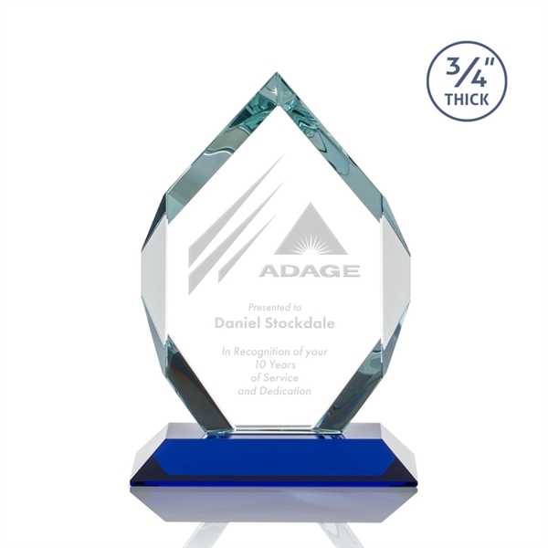 Starfire diamond shape award on blue base.... from ASI 84592 St Regis Group / St Regis