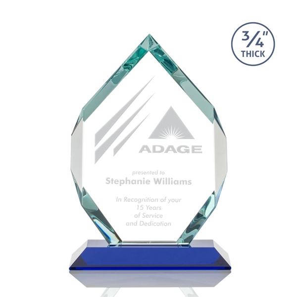 Starfire diamond shape award on blue base.... from ASI 84592 St Regis Group / St Regis