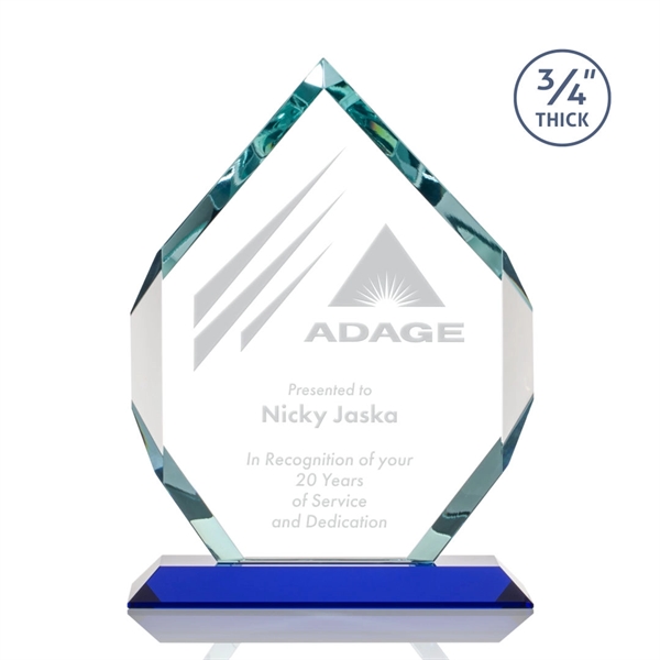 Starfire diamond shape award on blue base.... from ASI 84592 St Regis Group / St Regis