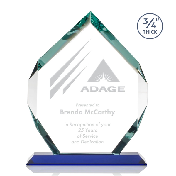 Starfire diamond shape award on blue base.... from ASI 84592 St Regis Group / St Regis