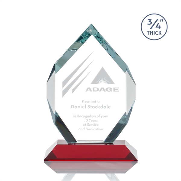 Starfire diamond shape award on red base.... from ASI 84592 St Regis Group / St Regis