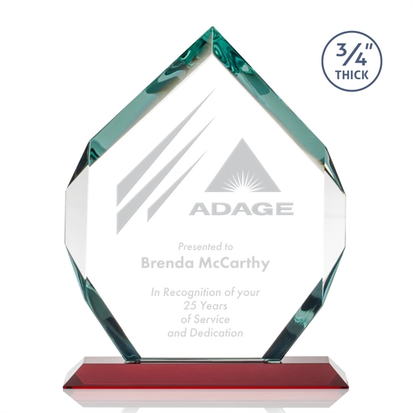 Starfire diamond shape award on red base.... from ASI 84592 St Regis Group / St Regis