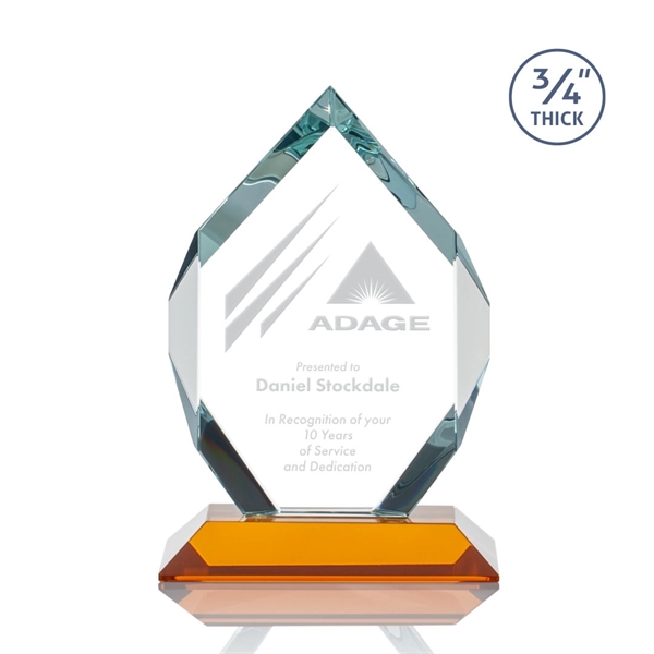 Starfire diamond shape award on amber base.... from ASI 84592 St Regis Group / St Regis