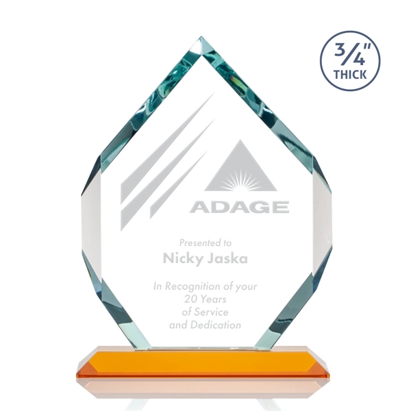 Starfire diamond shape award on amber base.... from ASI 84592 St Regis Group / St Regis